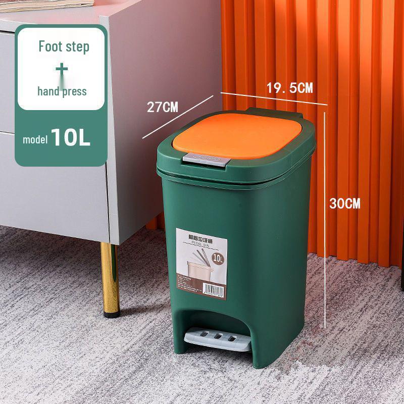 Large Odor-Proof Foot Pedal Trash Can with Lid for Home: Double Opening for Bedroom, Living Room, Kitchen, Bathroom, and Toilet.