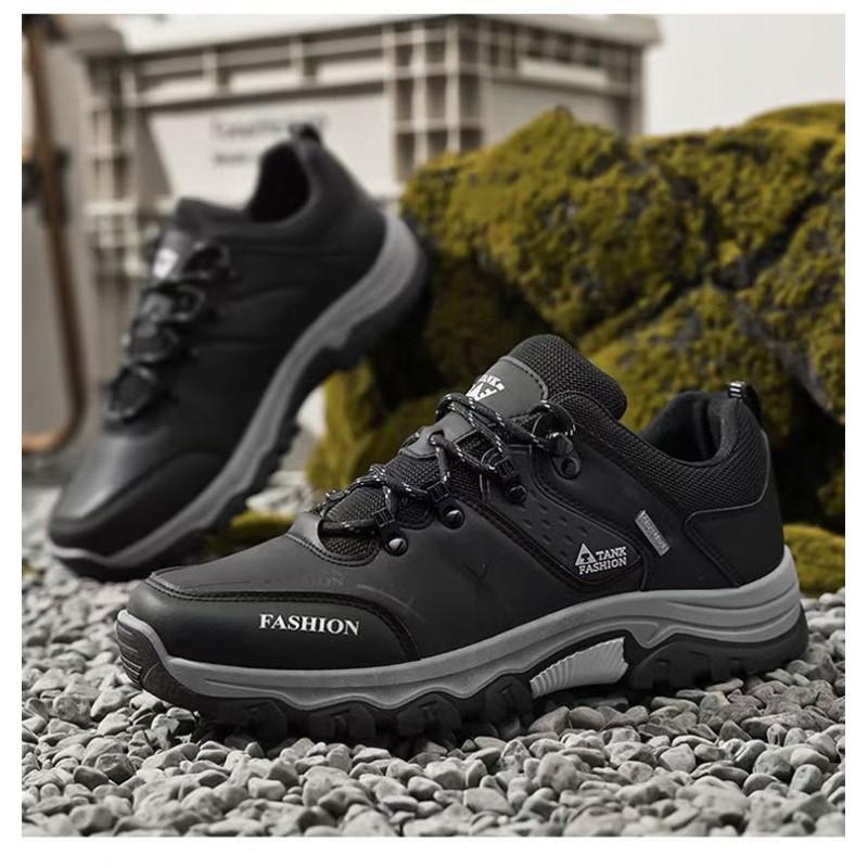 Mens Outdoor Hiking Shoes Lightweight Breathable Waterproof Slip Resistant Work Boots Low Cut Casual Sneakers