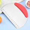 1Piece Flour Cutter Stainless Steel with Scale Flour Dough Cutter Rice Noodles Scraper Household Kitchen Cake Baking Scraper