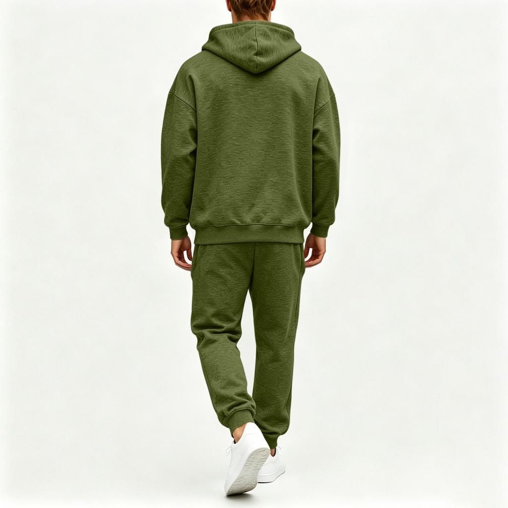 Men's 2-Piece Hoodie Sweatshirt Set Color Casual Sportswear for Everyday Wear