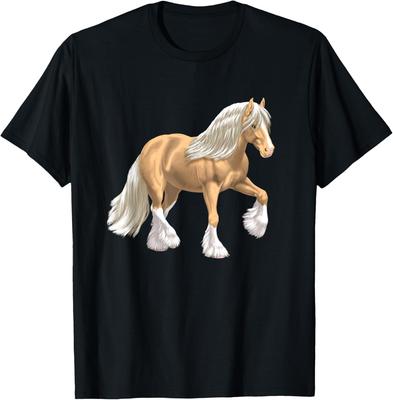 Cob Tinker Horse Graphic Print Round Neck Casual T-Shirt Breathable Lightweight Tee