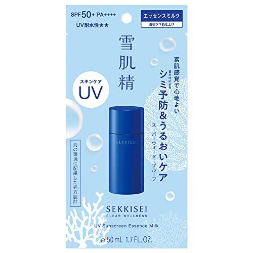 Sekkisei Clear Wellness UV Essence Milk 50mL Sunscreen SPF 50+ / PA ++++ For Face and Body, Super Waterproof