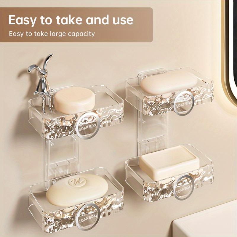 1PC High-end Household Bathroom Drainage Soap Box Hanger Without Drilling