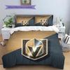Ensemble de couette à motif Vegas Golden Knights2 Décoration de maison Cadeau (1 * housse de couette + 2 * taie d'oreiller sans garnissage)