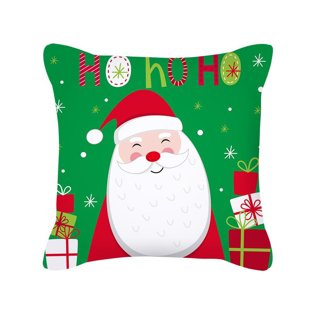 

Cartoon Christmas Pillow Case Holiday Gift Letter Snowman Red and Green Pillow 45 * 45cm