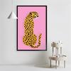 Animal Leopard Cartoon Portrait Poster Pink Print Oil Painting Wall Art Home Decoration Bedroom