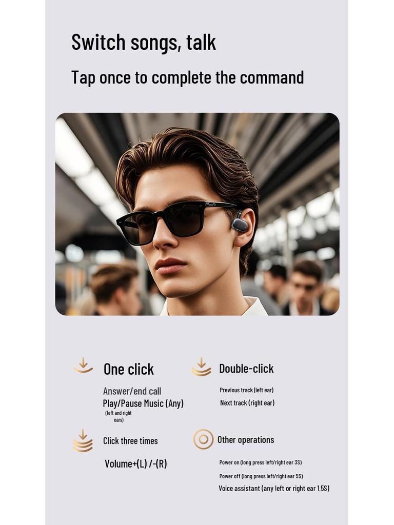 JM23 True Wireless Bluetooth Headset: Rotatable, In-Earless, Stereo, with Translation Function.