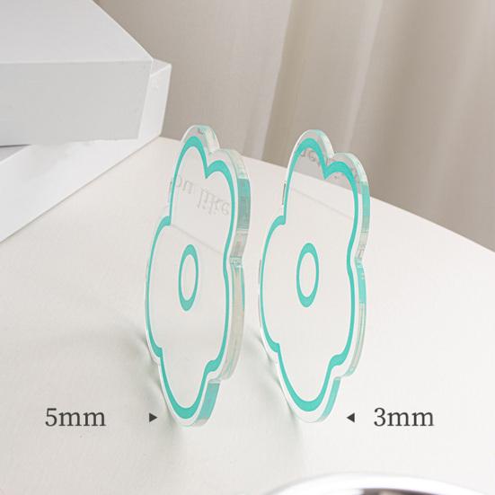 Acrylic Flower Coaster Heat-Resistant Scratch-resistant Cup Pads Non-Slip Cute Transparent Cup Mat for Kitchen Living Room Office