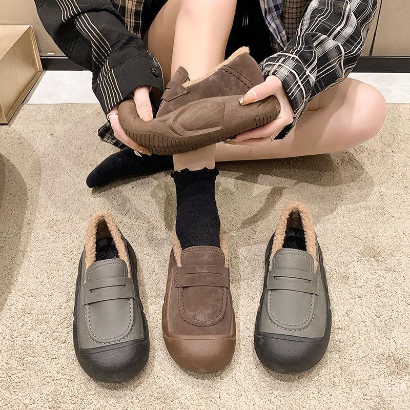 Cotton Shoes Women's New Autumn and Winter Velvet Thickened Thick-soled Warm and Non-slip Doudou Shoes