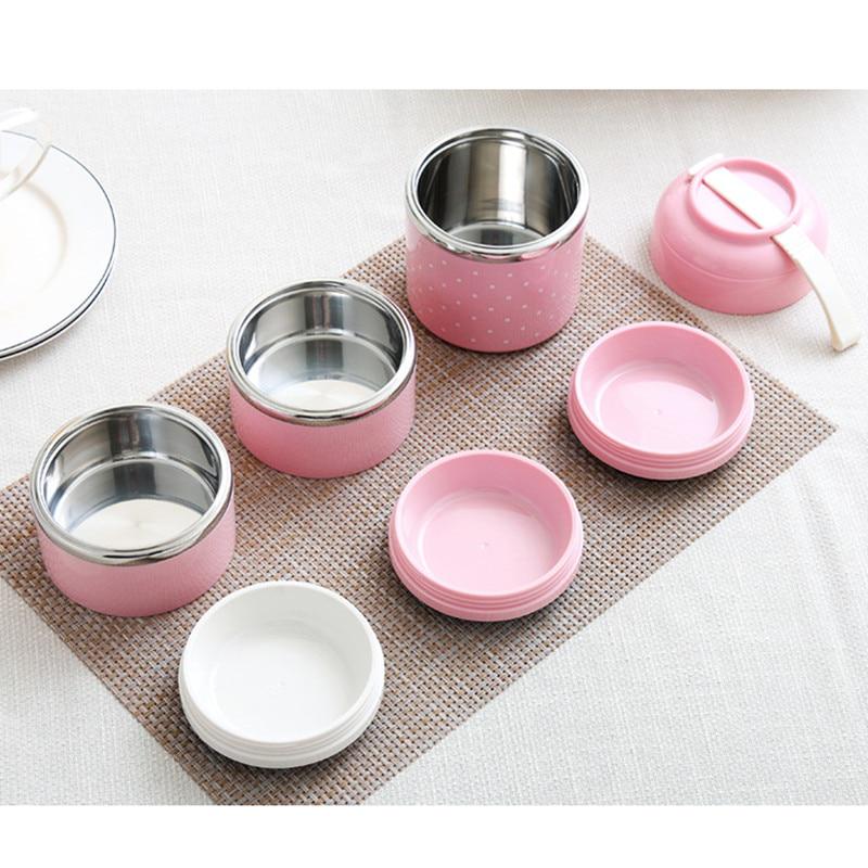 Vícevrstvý roztomilý termální obědový box nepropustná nerezová nádoba na jídlo