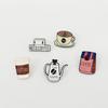 European & American Style Enamel Coffee Pot & Cup Badge - Drip Oil Anti-Exposure Pin, Student Gift.