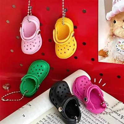 NEW Creative Simulation Mini EVA Hole Shoes Keychain Pendants Colorful Croc Shoe Charms for DIY Car Key Bag School Bag Backpack