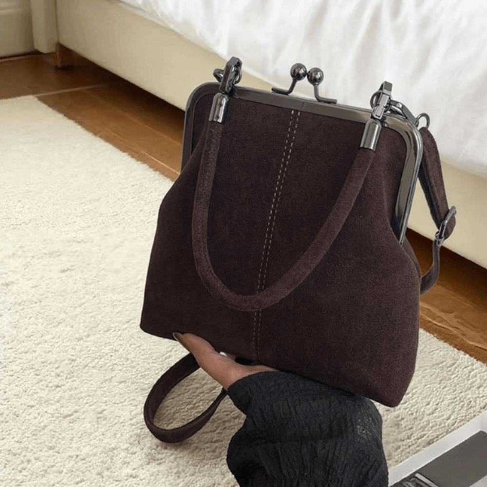 PU Retro mattierte Handtasche Kussverschluss Clutch Umhängetasche Leder Crossbody Tasche Tägliche Aktivitäten