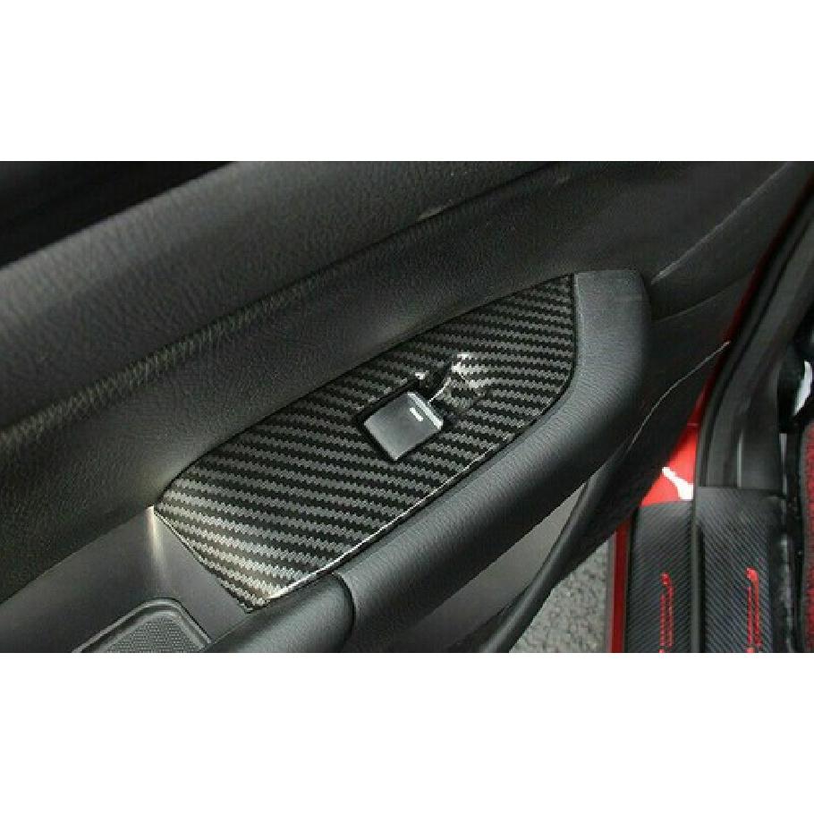 Carbon Fiber Interior Window Lift Switch Panel Cover Trim for Mazda CX-5 2014-18