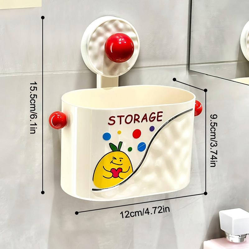 Wandmontierter Zahnbürsten-Zahnpasta-Aufbewahrungshalter Becher-Set Regal Gesichtstuch-Aufbewahrungsbox Saugfuß-Ablage Badezimmerzubehör