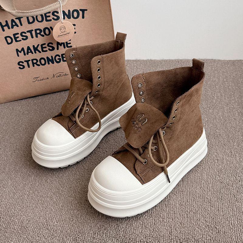 

Maillard design sense versatile casual Martin boots women s autumn and winter new thick-soled niche student board shoes 40 верблюд