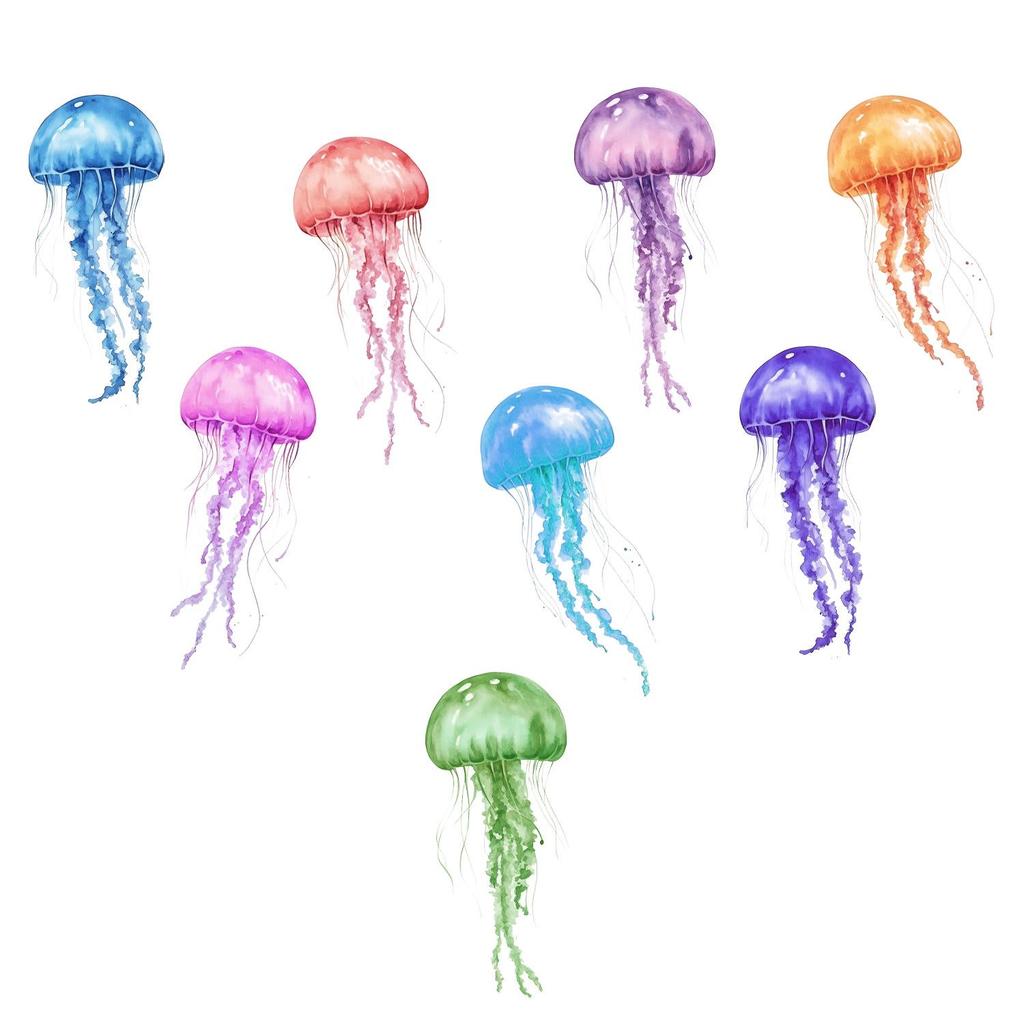 Blå Selvlysende Magiske Maneter Dekaler for Barneromsdekorasjon