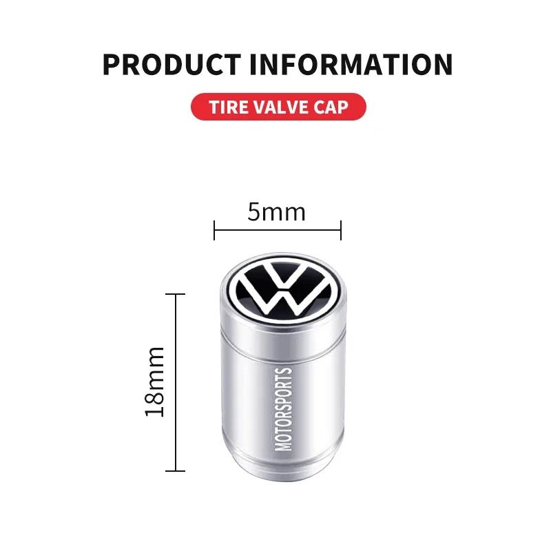 2025 Hot Fashion Aluminum Car Tire Valve Cap Tyre Gas Nozzle Cover Valve Dustproof For VW Volkswagen Jetta MK5 Golf Passat 3B7 6