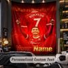 Wandteppich Cristiano Ronaldo Benutzerdefinierter Name Text Personalisierter Wandbehang Teppich Heimwanddekoration