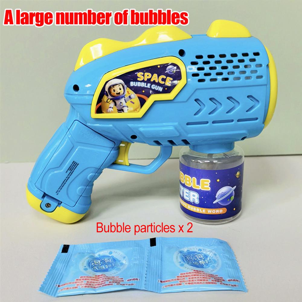 Space Astronauts Fully Automatic Bubble Gun Rocket Bubbles Machine Automatic Blower With Bubble Liquid Toy For Kids Bubble Gift