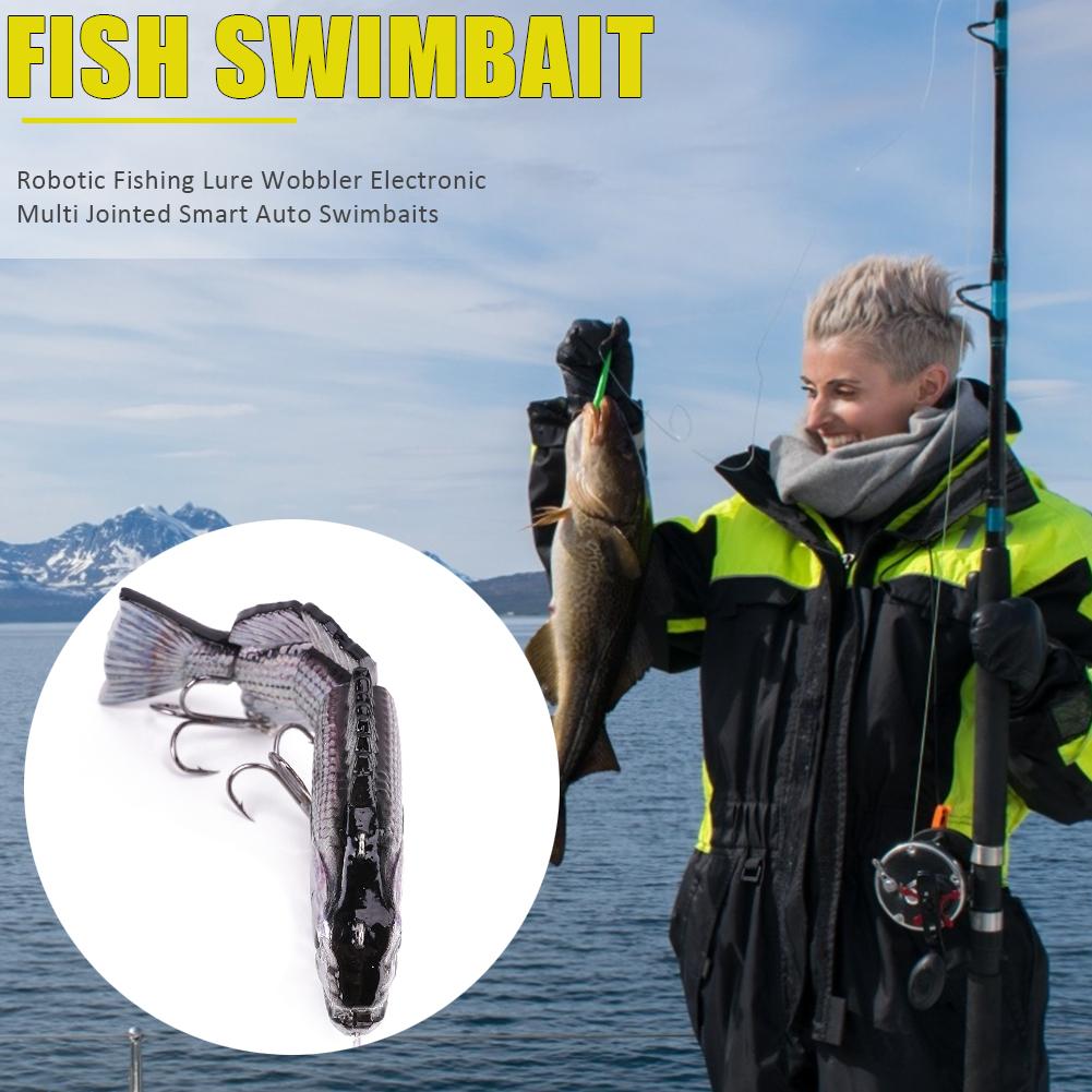 Electronic Robotic Fishing Lure Wobbler 4 Segments Smart Auto Swimming Fish Bait