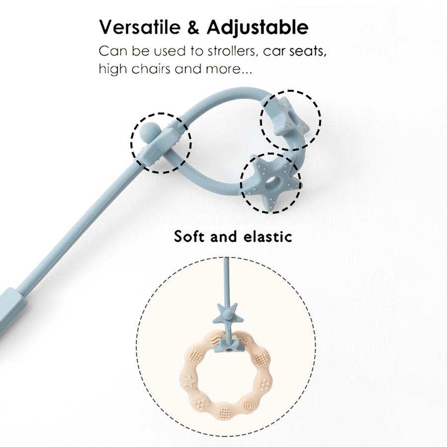 Color Kids Silicone Pacifier Clip Chain Kids Dummy Nipple Holder Clips Teething Toy Soother Pendant Holder Stroller Accessories