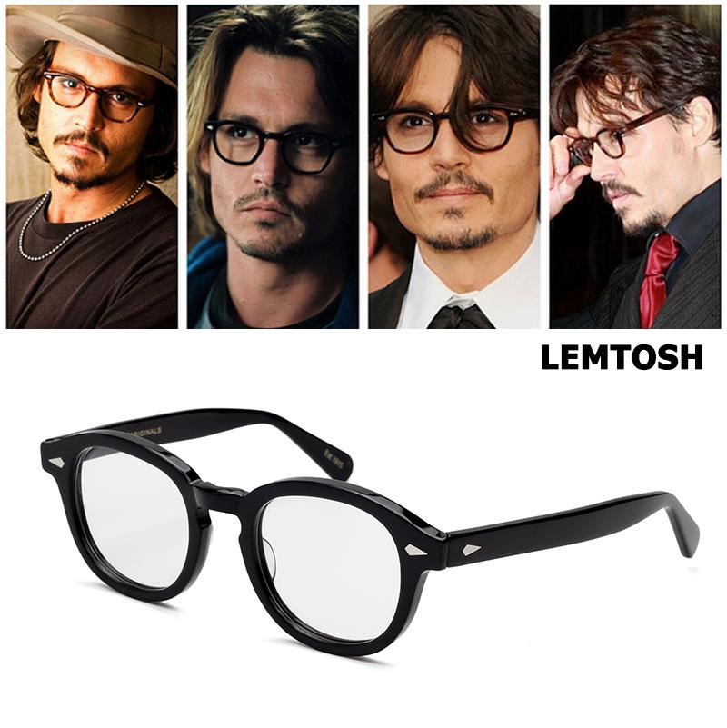 Johnny Depp Lemtosh Glasses Frame Men Women Luxury Brand Vintage Computer Goggles Acetate Glasses Frame Transparent Lens Box