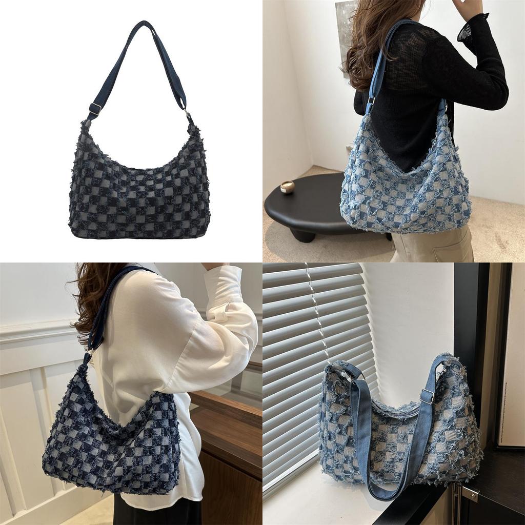 Stilvolle 2024 Neue Canvas Schulter-Crossbody-Tote-Tasche Trendige Handtasche mit großem Fassungsvermögen