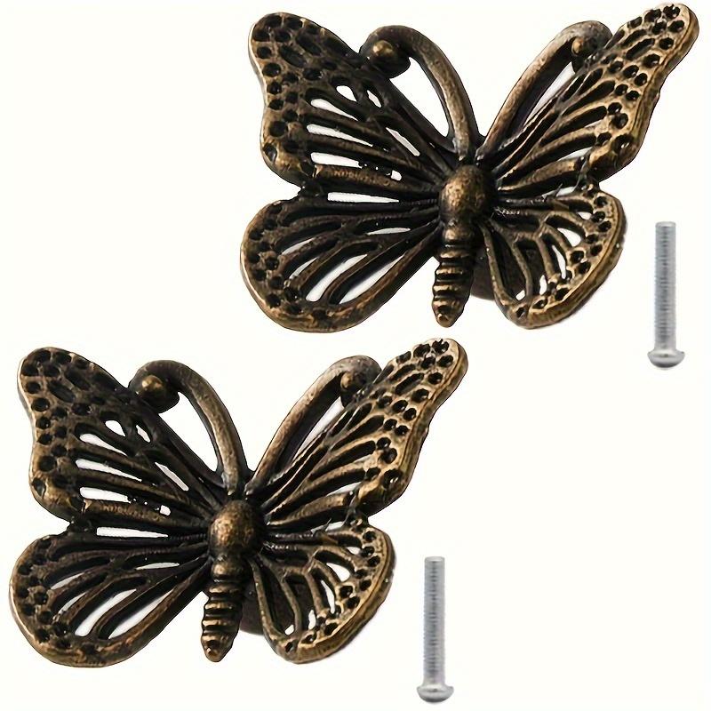 5Pcs Vintage Butterfly Handle Pull Knob Furniture Cupboard Cabinet Handles Kitchen Drawer Pull Handles Home Decoration Handle