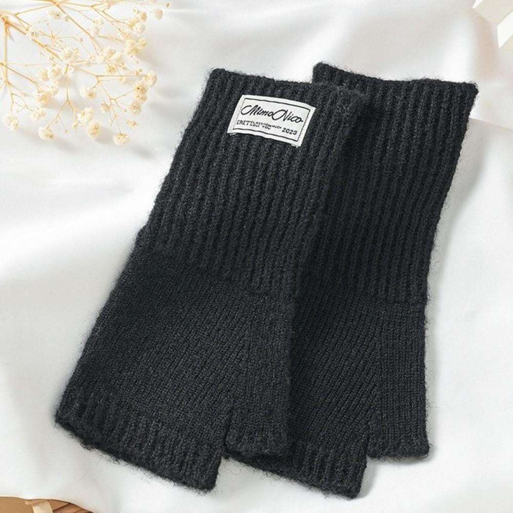 Touchscreen Knitted Gloves Knitted Half-Finger Gloves New Warm Wrist Cover Gloves Writing Use