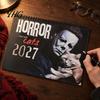 Wall Decoration for Studio 2027 Halloween Horror Movie & Cats Calendar, Creative Spiral Spooky Film Poster Bound Planner with Hanging Hole, Niche Fan
