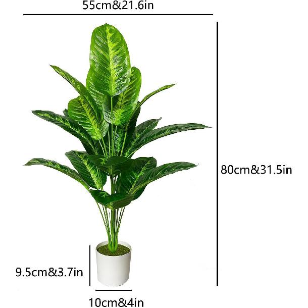 Artificial Plant in Pots Fake Plants Indoor Outdoor, Faux Potted Tree Tropical Palm Floor Plants for Home Office Living Room Bedroom Decor