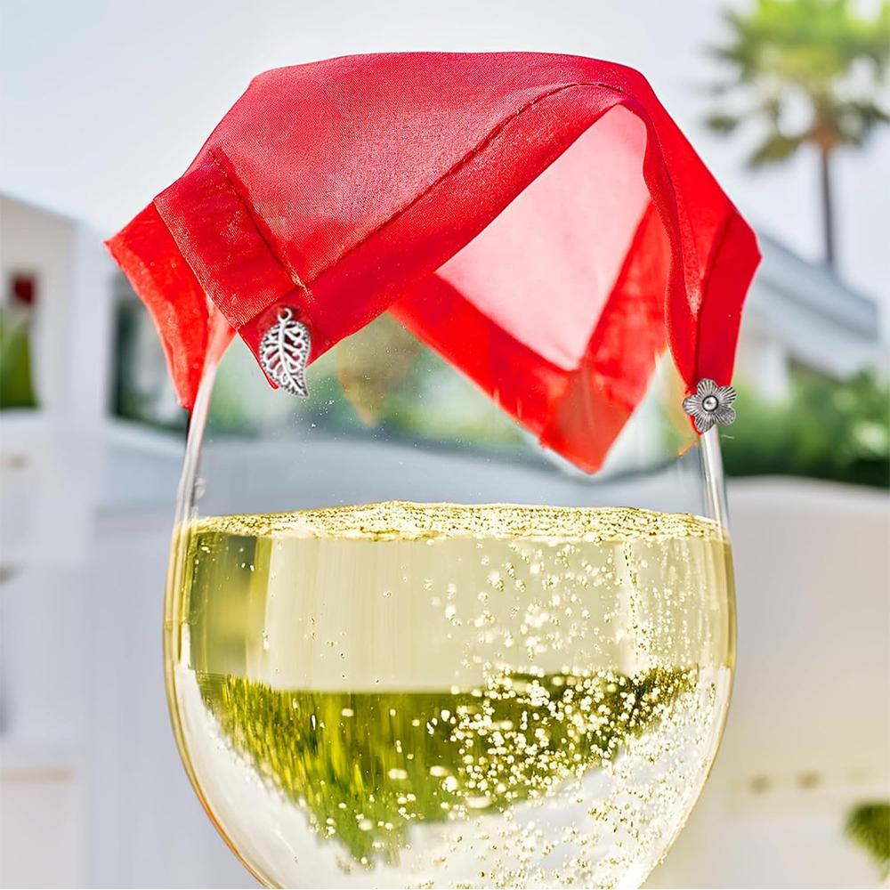 4 ks Zatížené kryty na sklenice na víno Pro venkovní piknik Odolné proti hmyzu