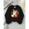 Girls' Soft Round-Neck Sweatshirt - Cute Fox & Leaf Blouse for & Little Girls, Long Sleeve T-Shirt/Suitable for all-Season Casual Wear