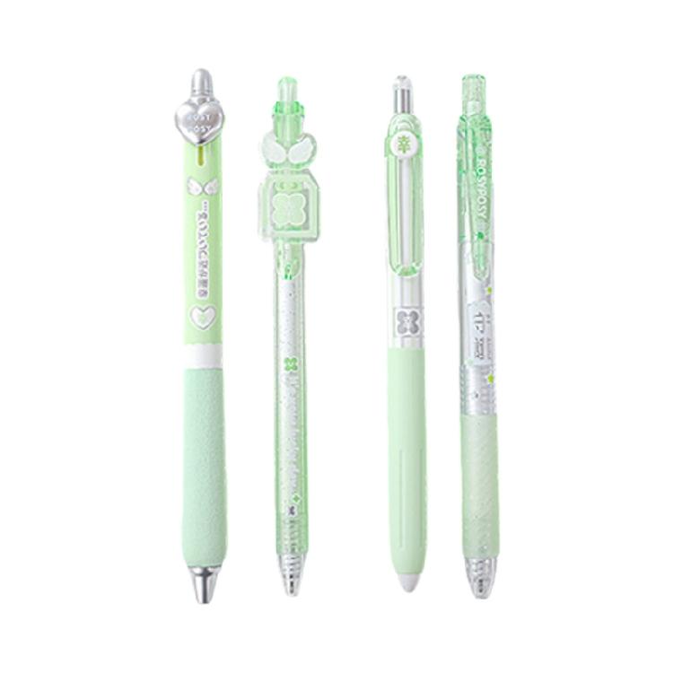 

4Pcs Retractable Gel Pen with Plastic Clip 0.5MM Tip Gel Inks Pen Black Inks for Daily Journaling Note Taking