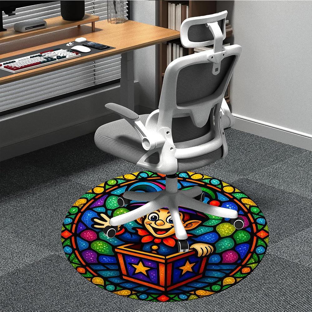 

1 шт. Круглый ковер Magician Box Office, Коврик для помещений, Подходит для офиса, Под офисные стулья, Спальни, Гостиной, Домашнего декора, Декор комнаты107 80cm by 80cm