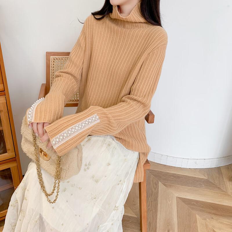 

Mocana Women s Mid-Length Turtleneck Wool Sweater One Size