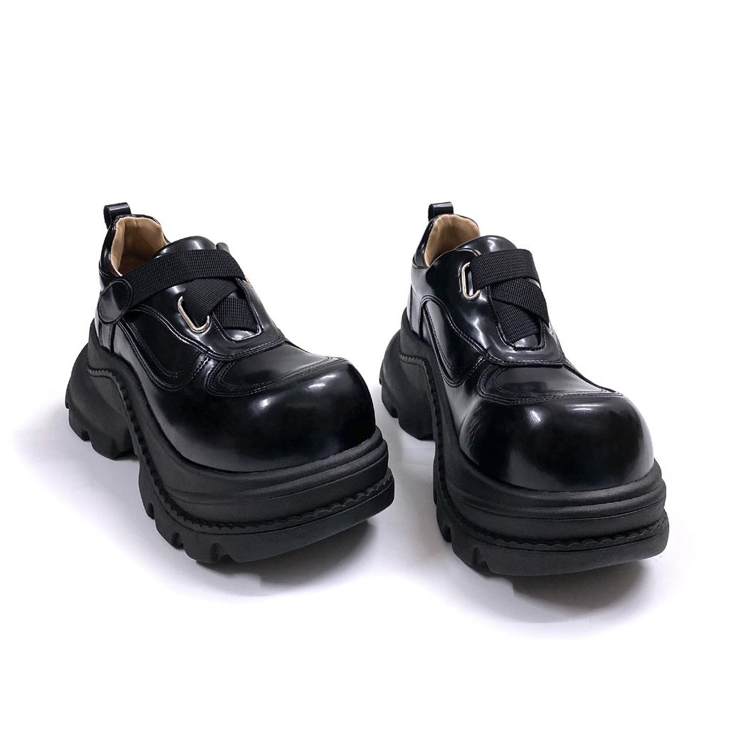 Thick-soled JK Small Leather Shoes Women's Small Height-increasing Loafers Retro British Style Belt Buckle Single Shoes