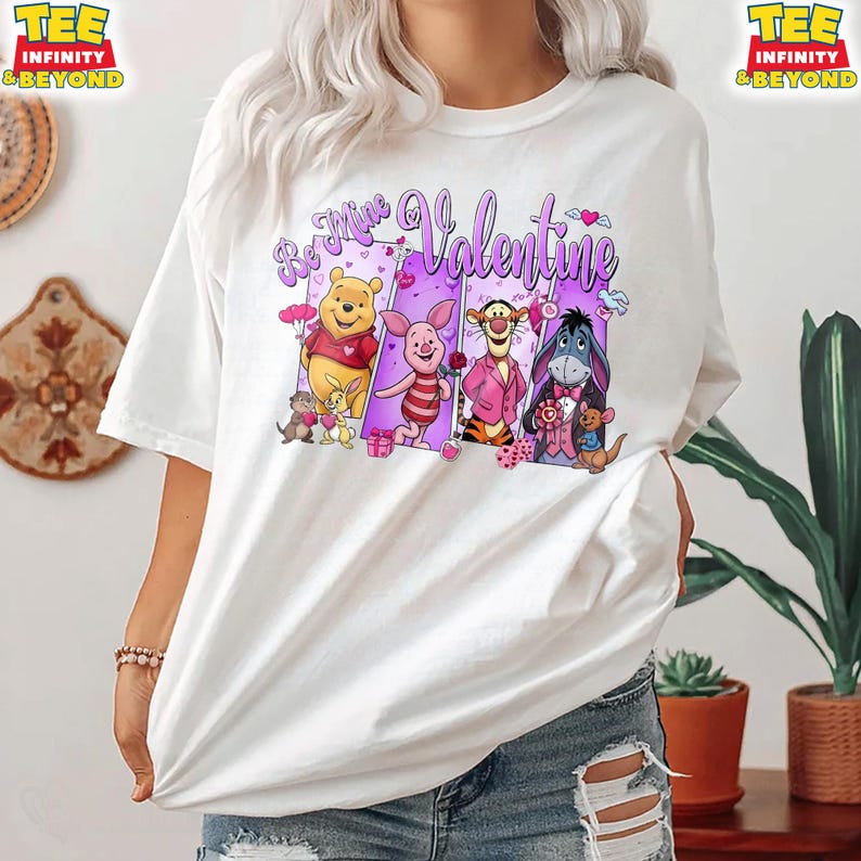 Winnie The Pooh Be Mine Valentine Shirt Cute Pooh Bear Love Day Tee Valentines Day Couple Matching Tee S