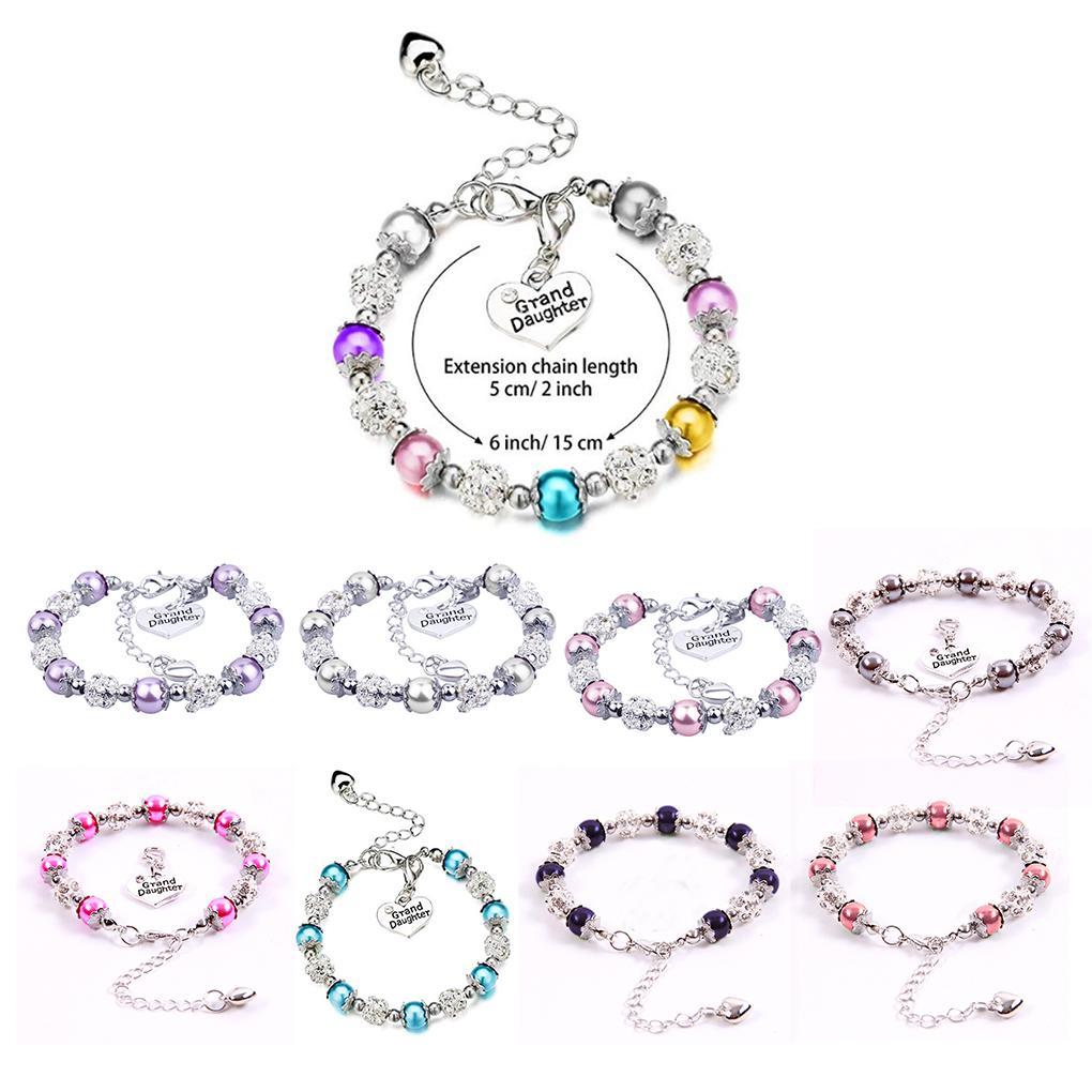 Beautiful Bracelet Stainless Steel Crystal Heart-shaped DIY Chains Handcrafted Glass Stylish Friendship Bangle Children Wedding