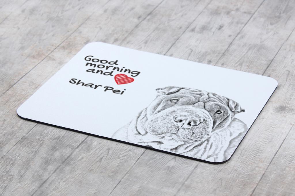 Shar Pei - mouse pad with print, personalized dog-themed mouse pad, unique gadget for an office worker by Art-Dog brand