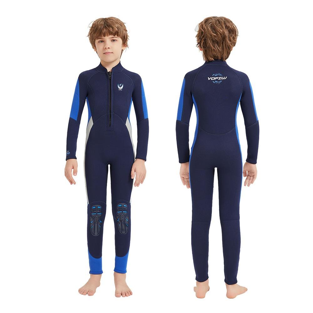 

Новый мужской и женский цельный водолазный костюм 3,5 мм флисовый теплый купальник с длинными рукавами на молнии для плавания серфинга и дайвинга 8 синий