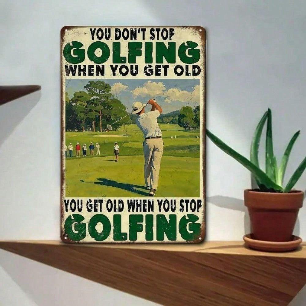 Vintage Golf Metal Poster, Wall Decor for Bar, Golfer Gift