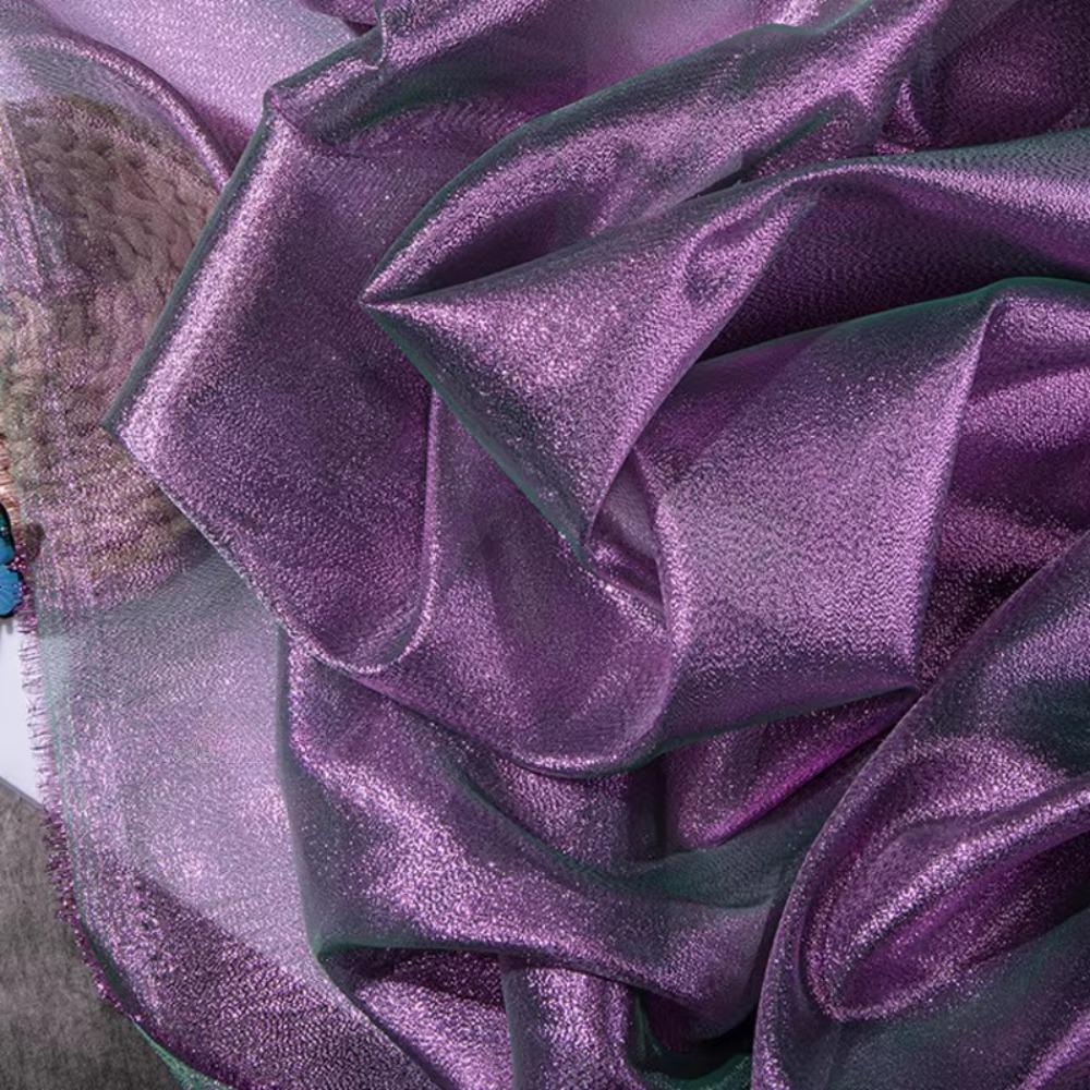 Gradient Organza Silk Curtain Gold Wedding Kindergarten Clothing Dress Creative Stage Fabric Background Fabric