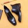 [VIP Exclusive] Men's Black Genuine Leather Martin Boots - Pointed Toe, British Style, Business Casual, High Top Winter Boots