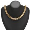 Vintage Flache Byzantinische Gliederkette Halsketten Männlich 8mm Gold Silber Farbe Edelstahlkette für Männer Frauen Punk Schmuck Geschenk