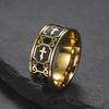  Filigree Cross Rings Stainless Steel Black Style Classic Prayer Ring for Women Men Christian Amulet Jewelry Wholesale