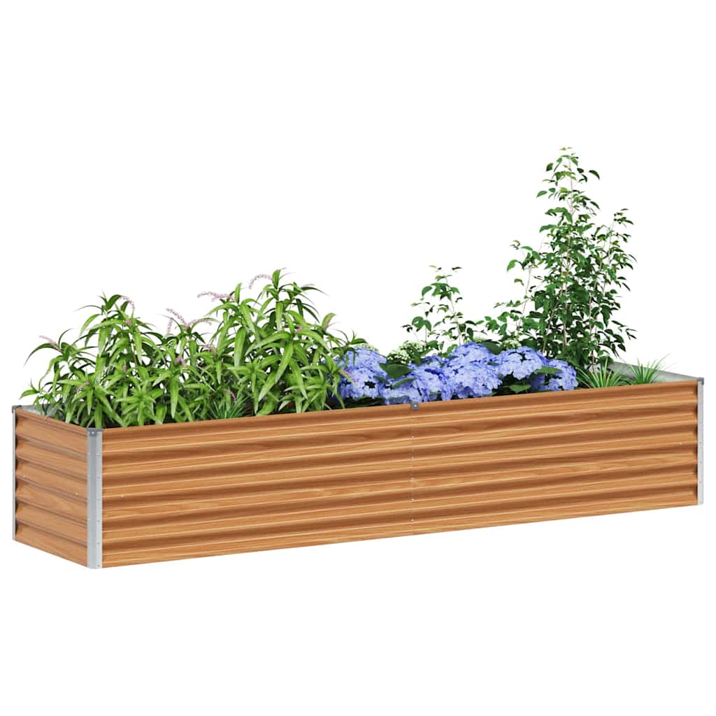 Raised Bed Light Brown 195 x 50 x 36 cm Galvanized Steel