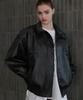 Artinary Detail Oversized Vintage Leather Jacket (Gray)