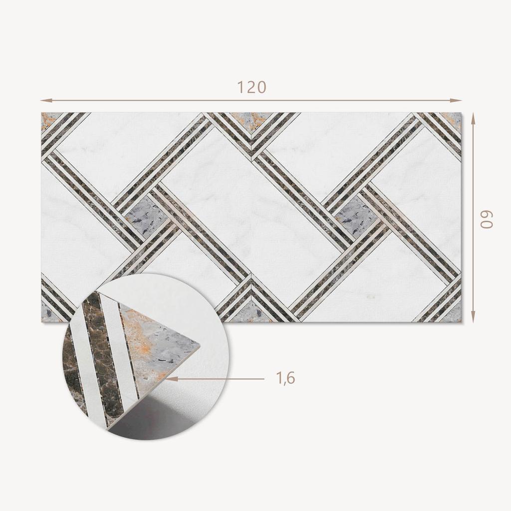 Self-adhesive Vinyl Panel with Print for Living Room 120x60 cm Geometric Pattern with Lines